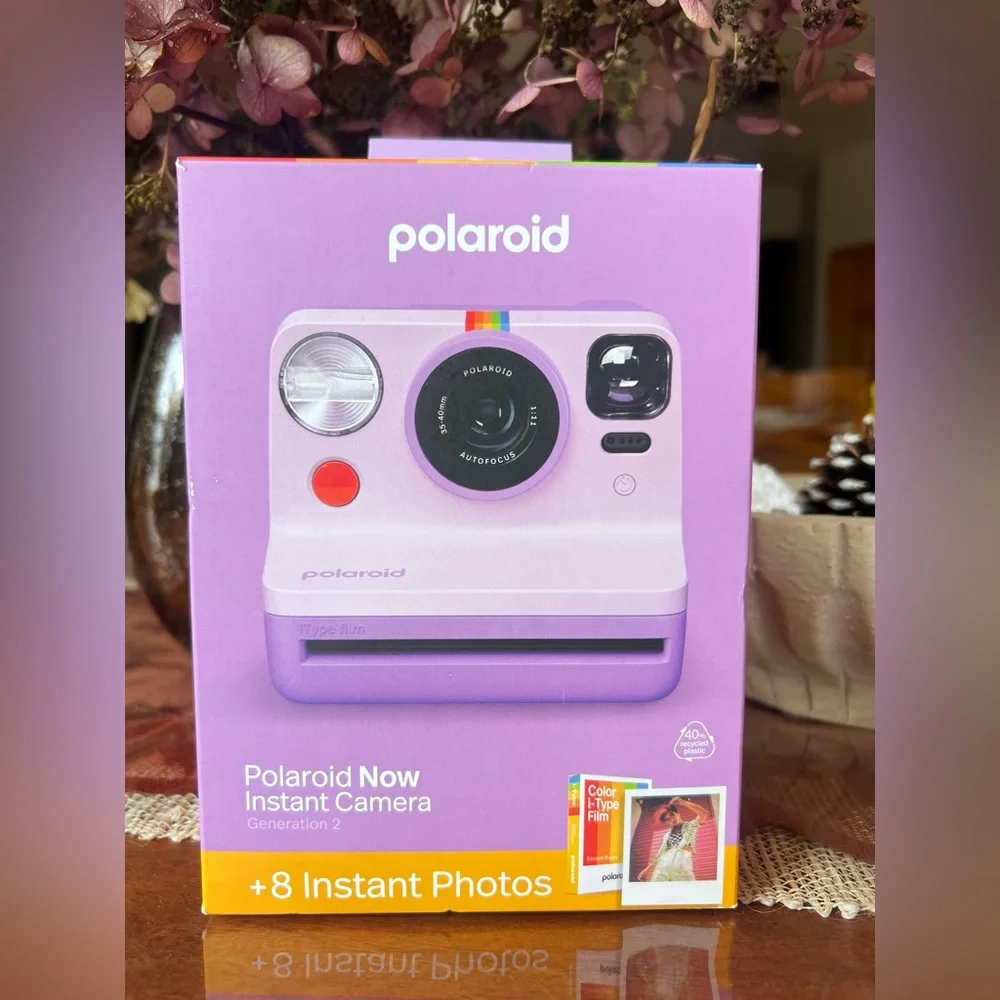 Polaroid Now Instant Camera with Film - Purple